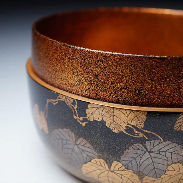 Amazon.co.jp: 清瀬一光 蔦細道蒔絵平棗 鵬雲斎書付 内梨地 共箱